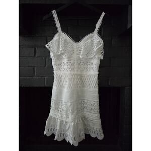 White Lace Tiered Mini Ruffle Dress Size Small J.O.A Just one Answer